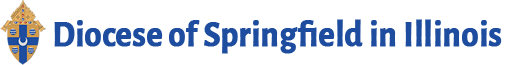 The image features the Diocese of Springfield logo adjacent to the text, "Diocese of Springfield in Illinois," in blue, representing its deep-rooted connection to Catholic youth groups.